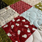 Handmade Christmas Baby Quilt - Patchwork Baby Blanket - Moda Emmitt & Ivy Fabric (36.5x41.5)