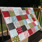 Handmade Christmas Baby Quilt - Patchwork Baby Blanket - Moda Emmitt & Ivy Fabric (36.5x41.5)