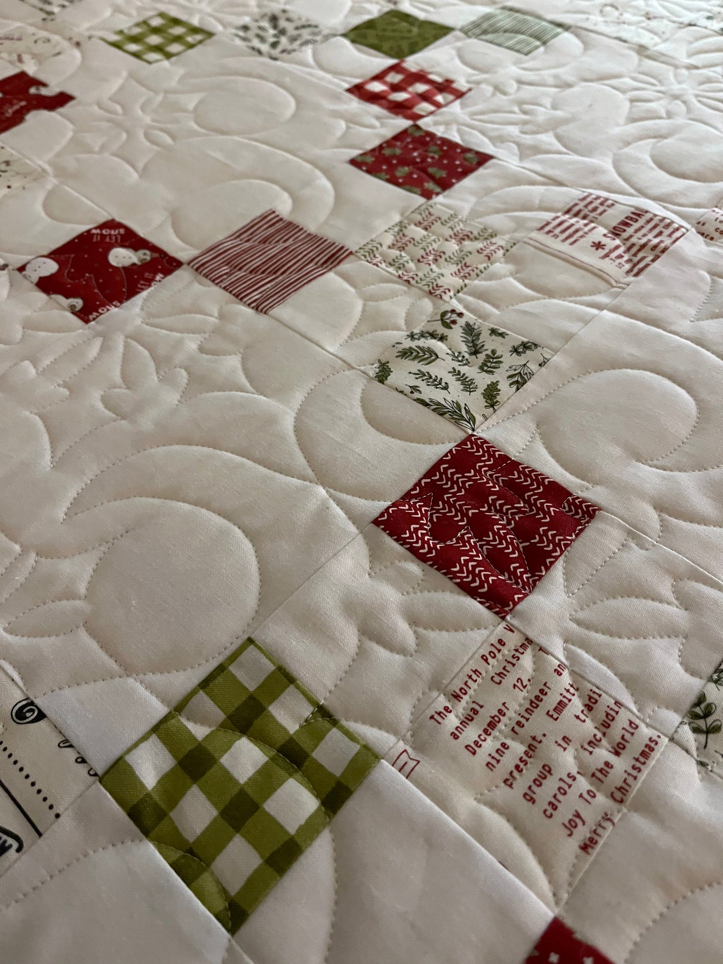 Christmas Handmade Baby Quilt, Throw, Lap Quilt - Moda Emmitt & Ivy by Sweetwater (48x59.5)