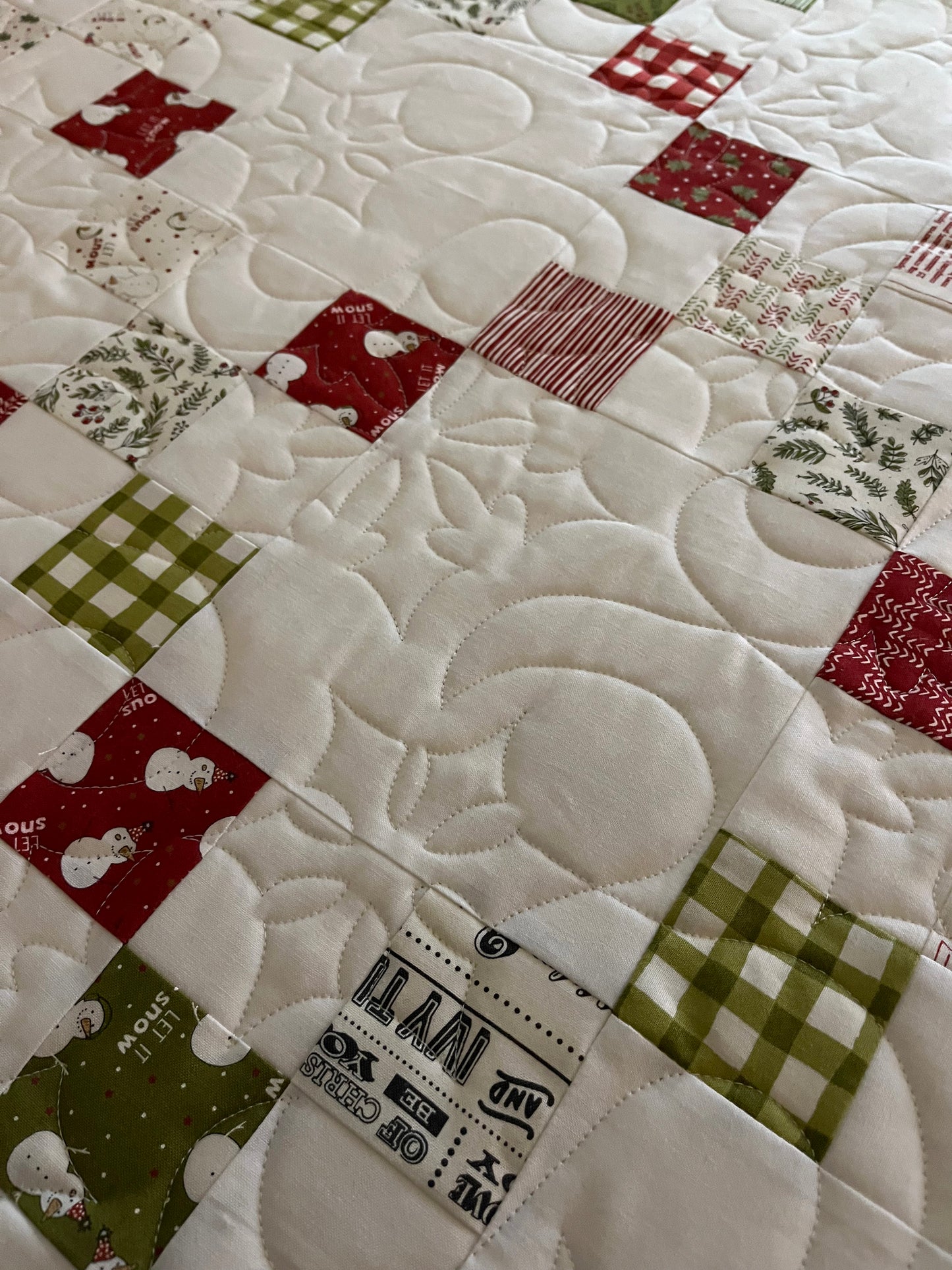 Christmas Handmade Baby Quilt, Throw, Lap Quilt - Moda Emmitt & Ivy by Sweetwater (48x59.5)