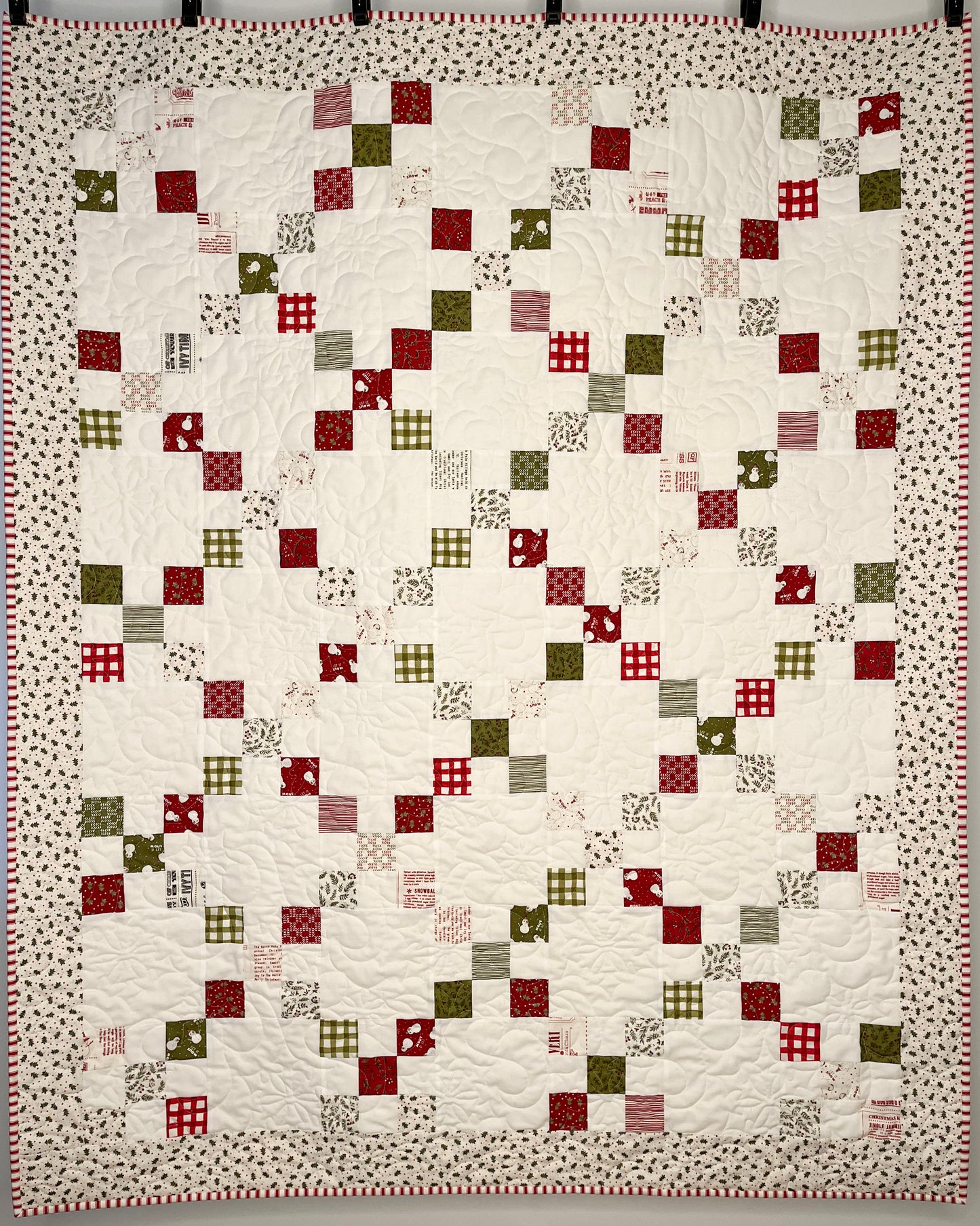 Christmas Handmade Baby Quilt, Throw, Lap Quilt - Moda Emmitt & Ivy by Sweetwater (48x59.5)