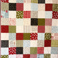 Handmade Christmas Baby Quilt - Patchwork Baby Blanket - Moda Emmitt & Ivy Fabric (36.5x41.5)