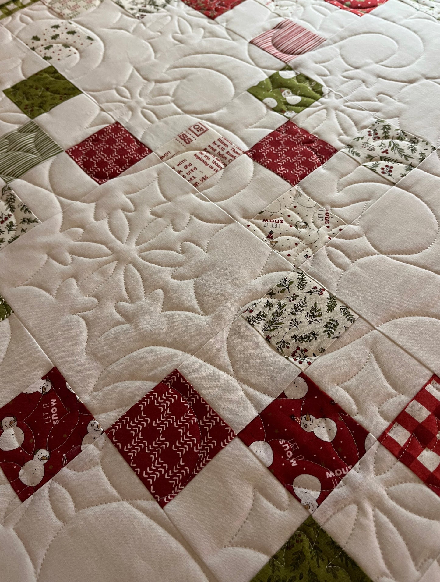 Christmas Handmade Baby Quilt, Throw, Lap Quilt - Moda Emmitt & Ivy by Sweetwater (48x59.5)