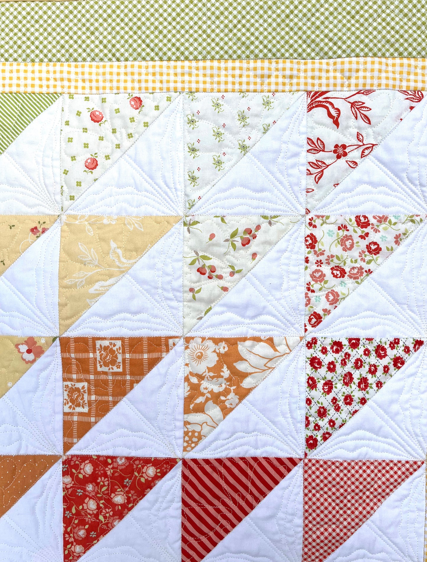 Handmade Baby Girl Quilt, Colorful Custom Quilted (38.5x42) FREE MATCHING BAG, Ready to Ship!