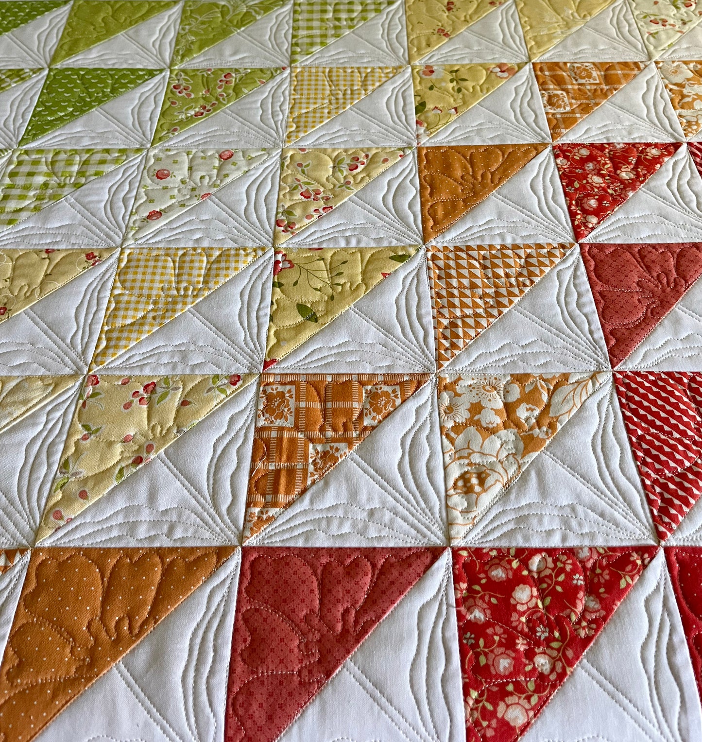 Handmade Baby Girl Quilt, Colorful Custom Quilted (38.5x42) FREE MATCHING BAG, Ready to Ship!