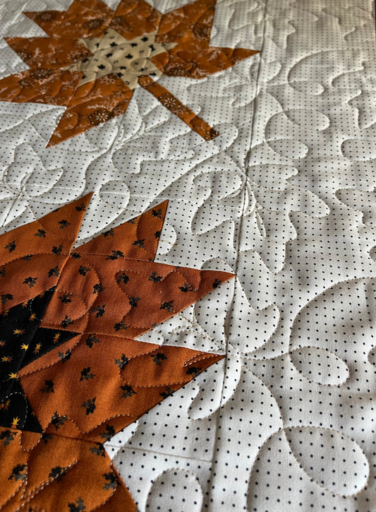 Handmade Fall, Autumn Leaves Baby Quilt, Fall Thanksgiving Table Topper, Wall Hanging, Adult Lap Quilt (42x42) Ready to Ship!