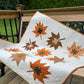 Handmade Fall Autumn Leaves Baby Quilt, Custom Baby Blanket, Table Topper, Wall Hanging (42x42)