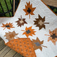 Handmade Fall Autumn Leaves Baby Quilt, Custom Baby Blanket, Table Topper, Wall Hanging (42x42)