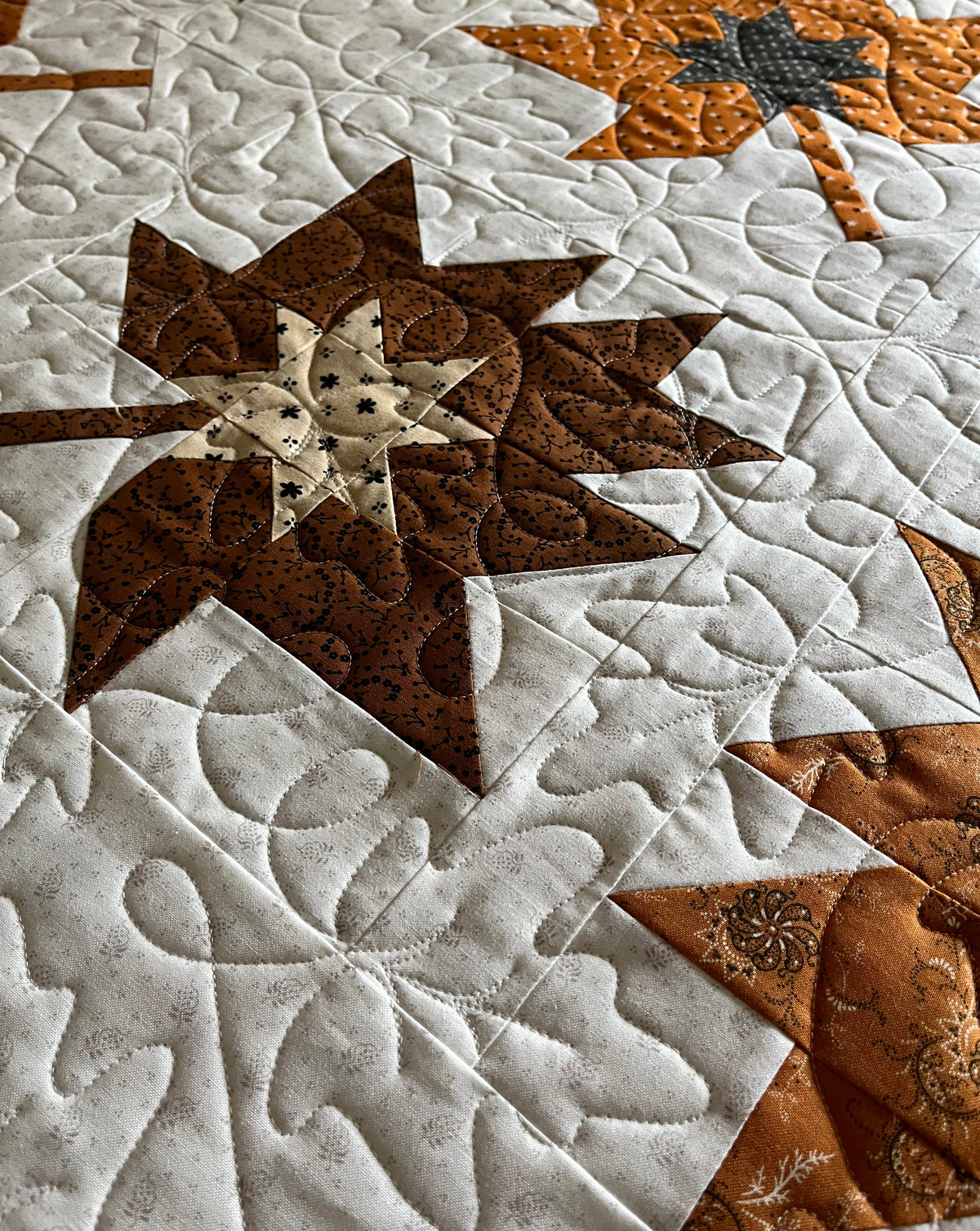 Handmade Fall Autumn Leaves Baby Quilt, Custom Baby Blanket, Table Topper, Wall Hanging (42x42)