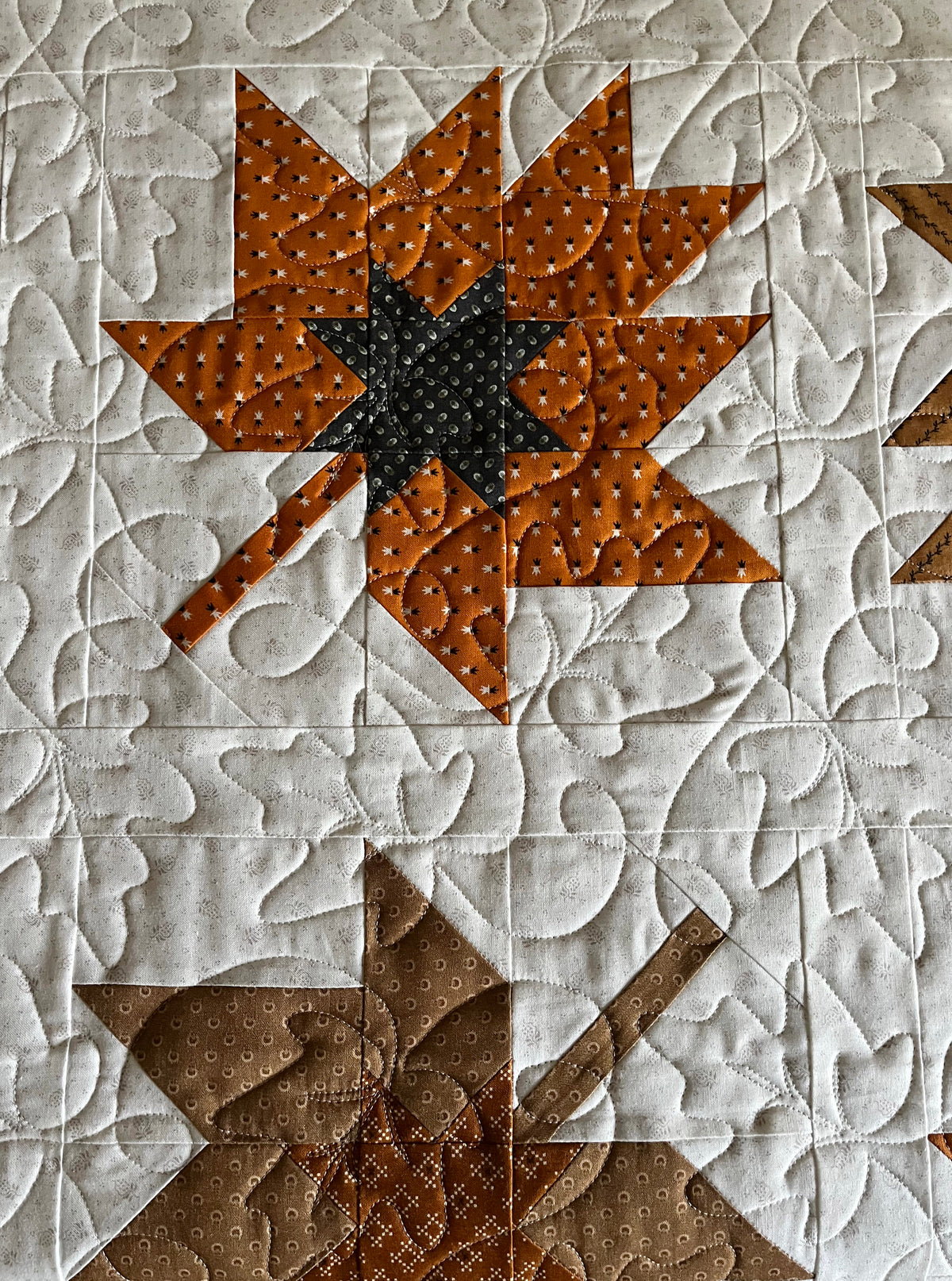 Handmade Fall Autumn Leaves Baby Quilt, Custom Baby Blanket, Table Topper, Wall Hanging (42x42)