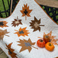 Handmade Fall Autumn Leaves Baby Quilt, Custom Baby Blanket, Table Topper, Wall Hanging (42x42)
