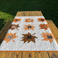 Handmade Fall, Autumn Leaves Baby Quilt, Fall Thanksgiving Table Topper, Wall Hanging, Adult Lap Quilt (42x42) Ready to Ship!