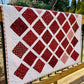 Handmade Baby Quilt - Moda Fabrics Garnets & Gingham (40.5x48) Adult Lap Quilt - Ready to Ship!