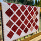 Handmade Baby Quilt - Moda Fabrics Garnets & Gingham (40.5x48) Adult Lap Quilt - Ready to Ship!