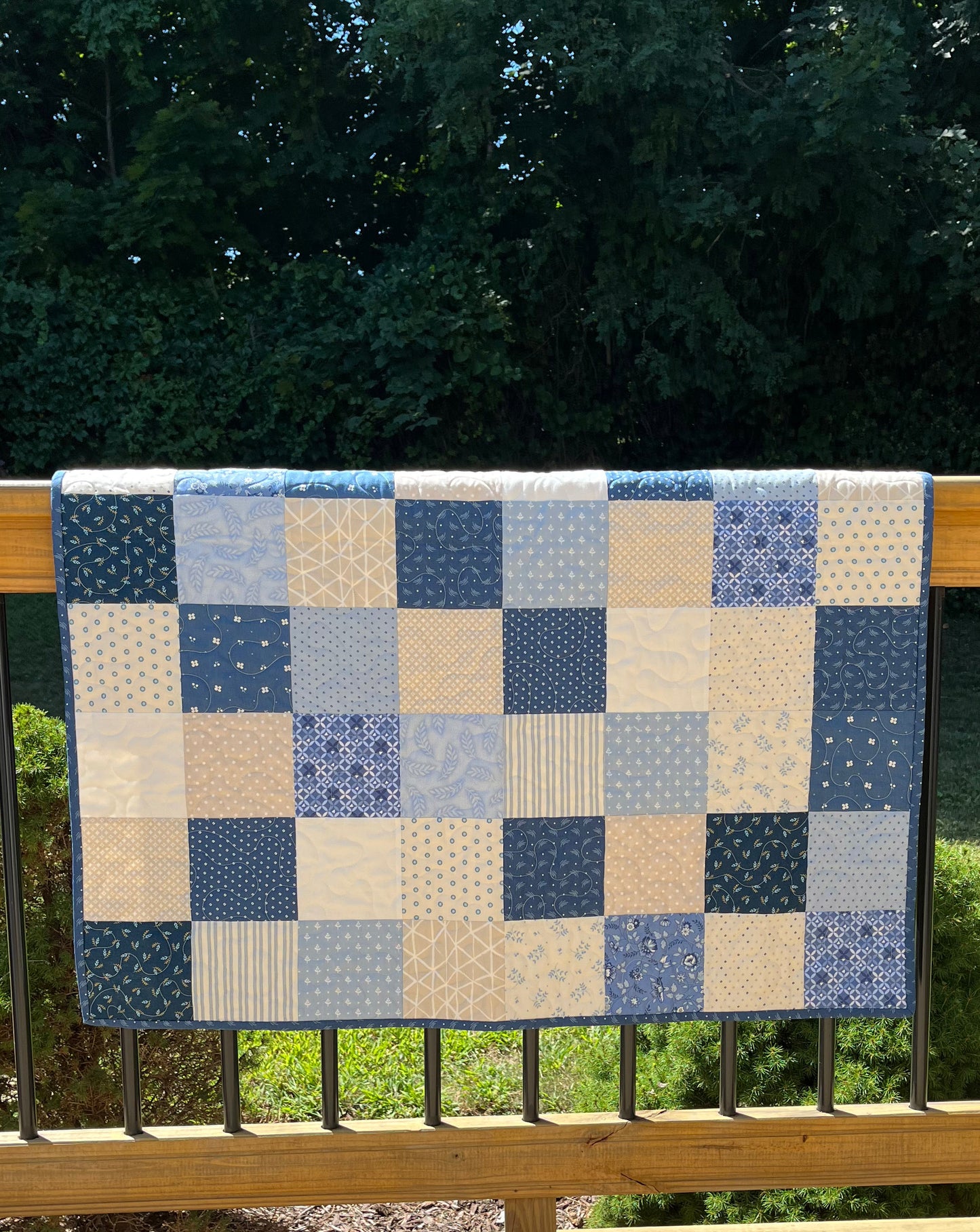 Handmade Patchwork Baby Quilt, With the Book, "The Little Ghost Who Was a Quilt" (37x41.5) FREE MATCHING BAG!