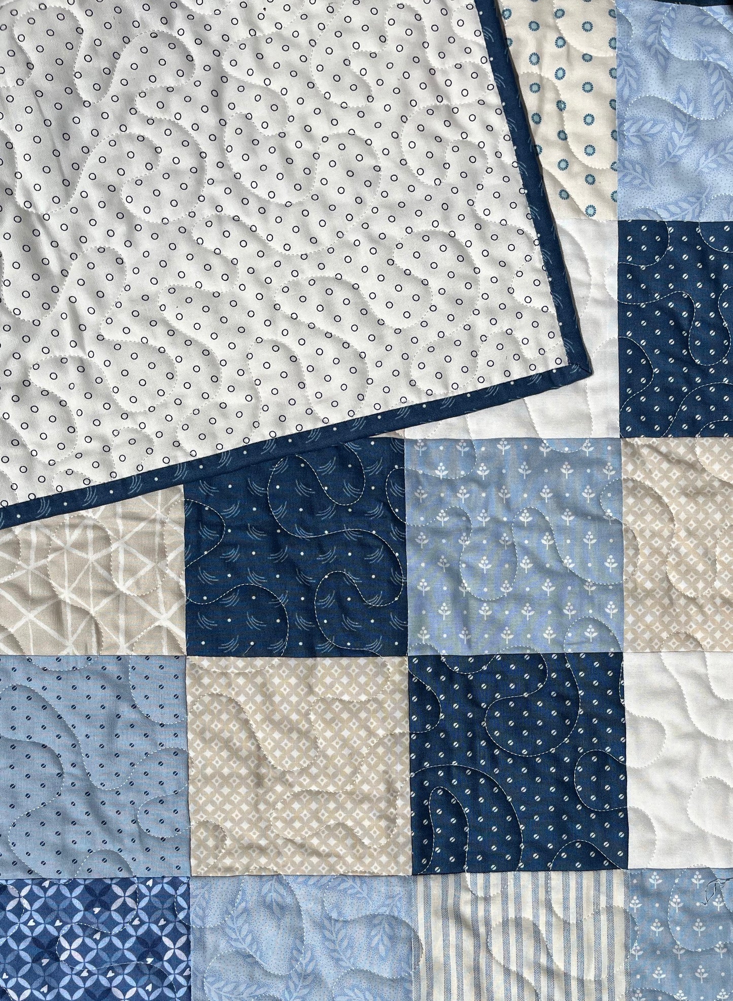 Handmade Patchwork Baby Quilt, With the Book, "The Little Ghost Who Was a Quilt" (37x41.5) FREE MATCHING BAG!