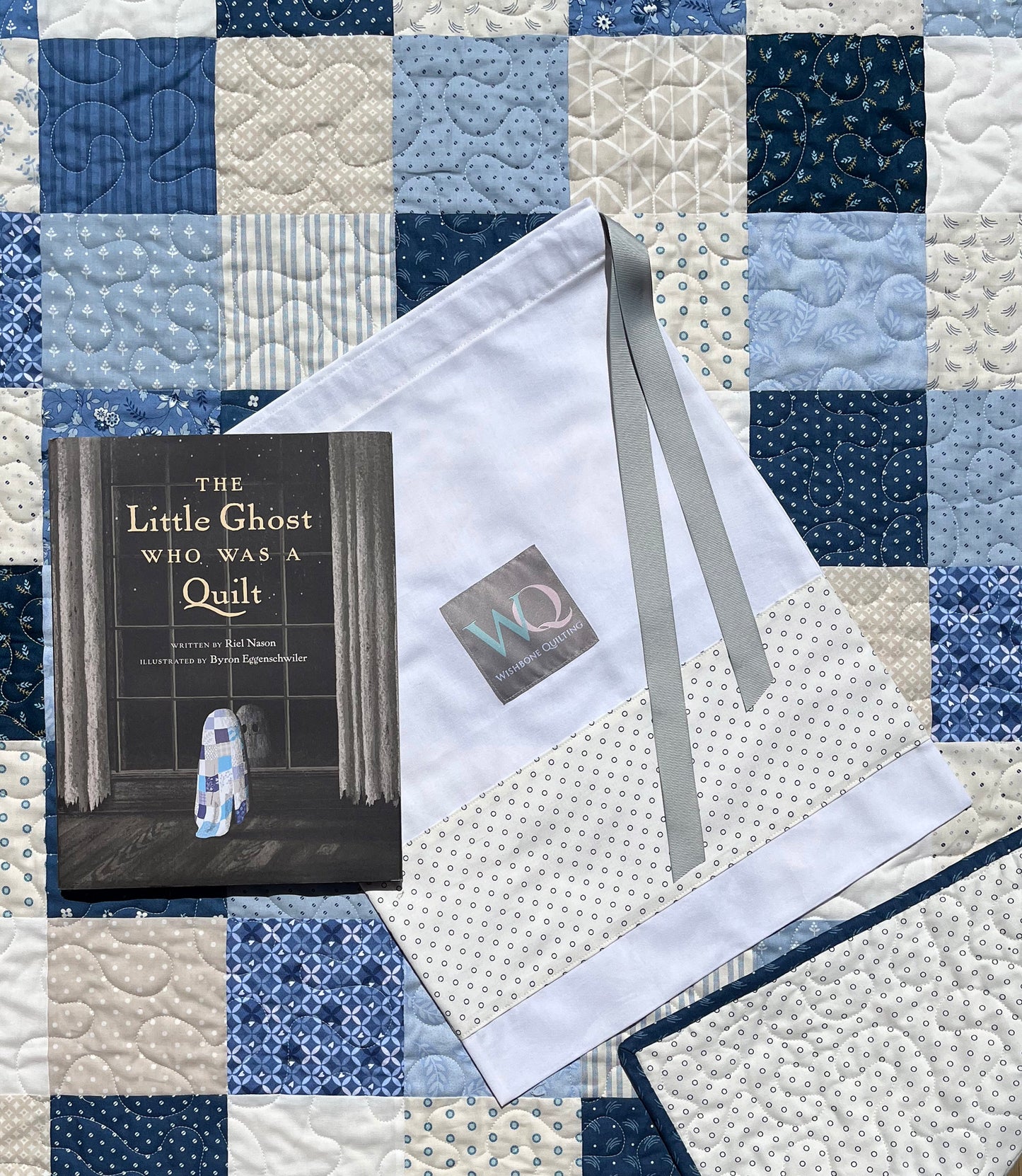 Handmade Patchwork Baby Quilt, With the Book, "The Little Ghost Who Was a Quilt" (37x41.5) FREE MATCHING BAG!