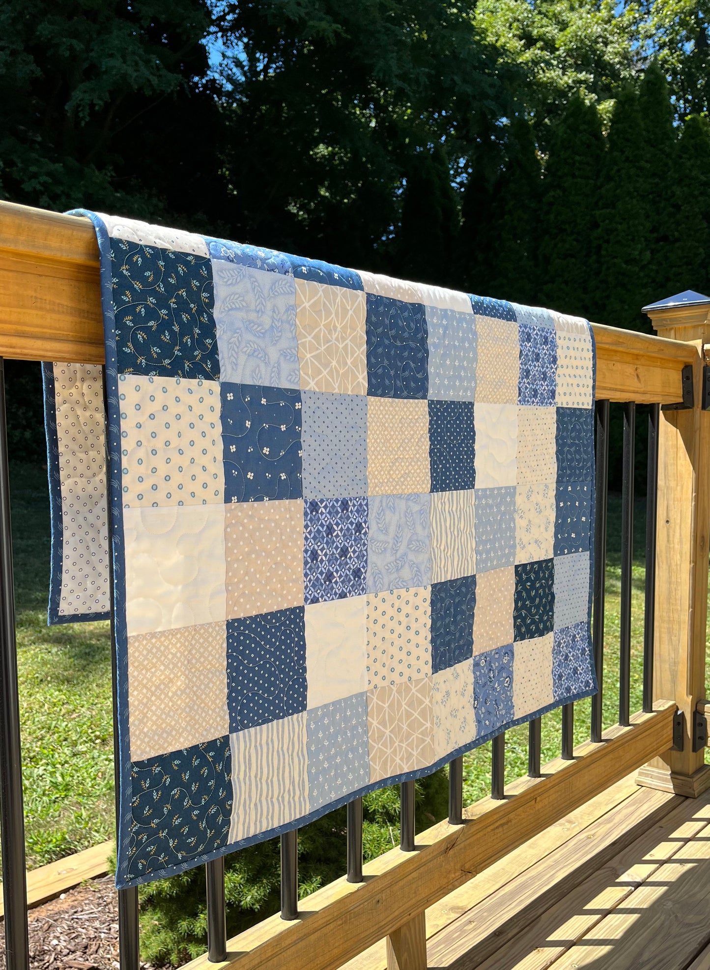 Handmade Patchwork Baby Quilt, With the Book, "The Little Ghost Who Was a Quilt" (37x41.5) FREE MATCHING BAG!