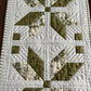 TABLE RUNNER - Handmade Quilted Fall, Autumn, Thanksgiving, Christmas - Green, Cream, White (15x54)