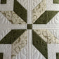 TABLE RUNNER - Handmade Fall, Thanksgiving, Holiday - Custom Quilted  - Soft Green, Cream & White (15x54)