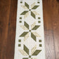TABLE RUNNER - Handmade Fall, Thanksgiving, Holiday - Custom Quilted  - Soft Green, Cream & White (15x54)
