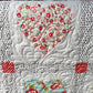 Handmade Baby Girl Quilt:  Hearts, Valentine's Day, Adult Lap Quilt, Table Topper, Baby Gift, Nursery Blanket