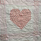 Handmade Baby Girl Quilt, Pink Heart Valentines Blanket (42x42) Adult Lap, Wall Hanging