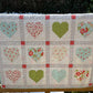 Handmade Baby Girl Quilt:  Hearts, Valentine's Day, Adult Lap Quilt, Table Topper, Baby Gift, Nursery Blanket