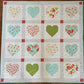 Handmade Baby Girl Quilt:  Hearts, Valentine's Day, Adult Lap Quilt, Table Topper, Baby Gift, Nursery Blanket