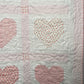 Handmade Baby Girl Quilt, Pink Heart Valentines Blanket (42x42) Adult Lap, Wall Hanging