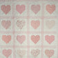 Handmade Baby Girl Quilt, Pink Heart Valentines Blanket (42x42) Adult Lap, Wall Hanging