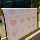 Handmade Baby Girl Quilt, Pink Heart Valentines Blanket (42x42) Adult Lap, Wall Hanging