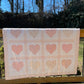 Handmade Baby Girl Quilt, Pink Heart Valentines Blanket (42x42) Adult Lap, Wall Hanging