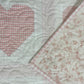 Handmade Baby Girl Quilt, Pink Heart Valentines Blanket (42x42) Adult Lap, Wall Hanging