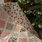 Handmade Christmas Baby Girl Quilt, Lap Quilt, Nostalgic Soft Pink, Mint & Cream (38x46)