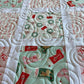 Handmade Christmas Baby Girl Quilt, Lap Quilt, Nostalgic Soft Pink, Mint & Cream (38x46)