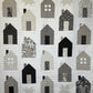 Handmade Quilt Neutral Tones - Quilt of Neighborhood Homes and Stars - Throw Size  (54x63.5) Ready to Ship!