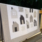 Handmade Quilt Neutral Tones - Quilt of Neighborhood Homes and Stars - Throw Size  (54x63.5) Ready to Ship!