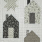Handmade Quilt Neutral Tones - Quilt of Neighborhood Homes and Stars - Throw Size  (54x63.5) Ready to Ship!