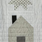 Handmade Quilt Neutral Tones - Quilt of Neighborhood Homes and Stars - Throw Size  (54x63.5) Ready to Ship!