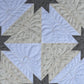 Handmade Heirloom Baby Quilt, Custom Baby Blanket, Hunter's Star Baby Quilt, Grey, Cream, White (34.5x42.5) Lap Quilt, Table Topper