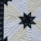 Custom Order for MH - Hunter's Star Quilt Table Topper, Navy, Cream, and White (36x36), Ready to Ship!