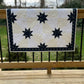 Custom Order for MH - Hunter's Star Quilt Table Topper, Navy, Cream, and White (36x36), Ready to Ship!