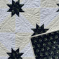 Custom Order for MH - Hunter's Star Quilt Table Topper, Navy, Cream, and White (36x36), Ready to Ship!