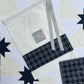 Reserved for Tom - Handmade Custom Quilted Hunter's Star Table Topper, Baby Quilt, Navy Cream and White (36x36) Ready to Ship!