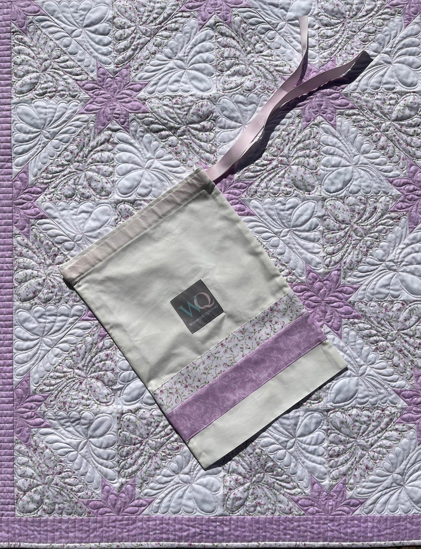 Custom Made for Jen - Handmade Hunter's Star Baby Quilt, Pink-Purple, Cream, White (34.5x42.5)