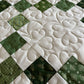 Handmade St Patrick's Day Irish Chain Baby Quilt, Lap Quilt, Quilted Shamrocks & 4 Leaf Clovers (36.5 x 48) Ready to Ship!