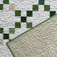 Handmade St Patrick's Day Irish Chain Baby Quilt, Lap Quilt, Quilted Shamrocks & 4 Leaf Clovers (36.5 x 48) Ready to Ship!
