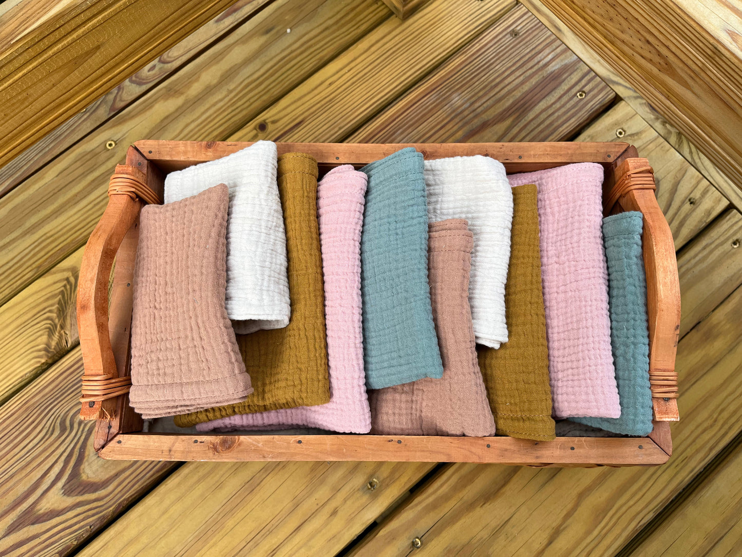 ORGANIC Double Gauze Muslin Receiving Baby Blankets, Swaddle Blanket, Adult Lap Blanket, Free Matching Washcloth - Ready to Ship!