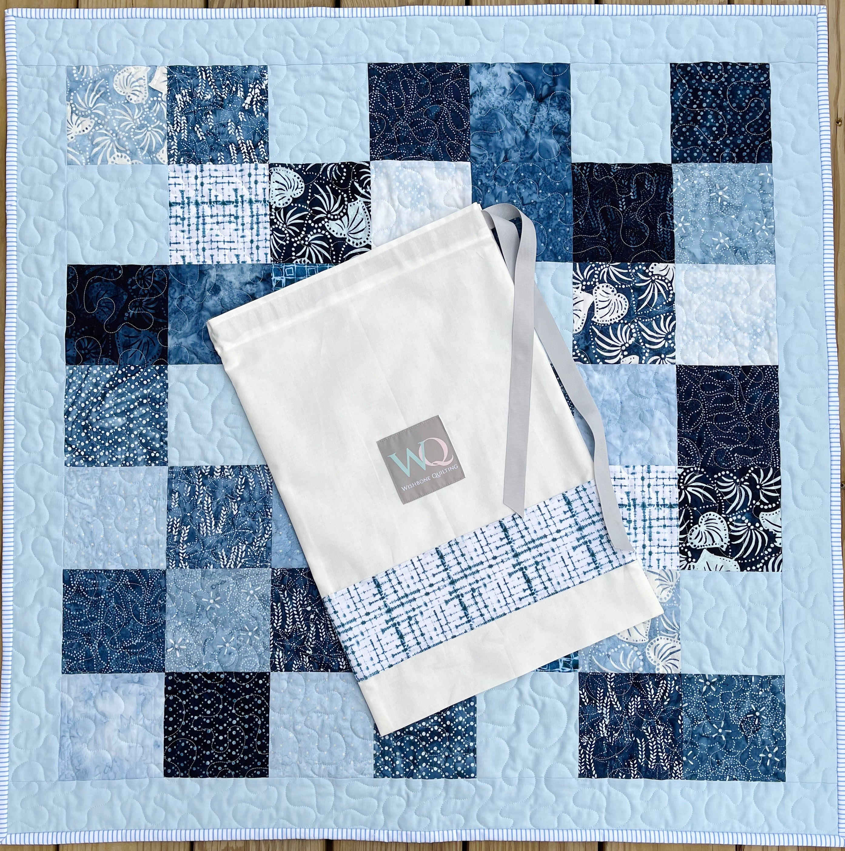 Blue baby boy quilt with baby animals discount toddler blanket in blue orange